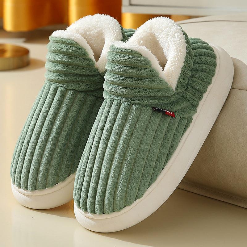 Full Heel Wrap Cotton Shoes Fleece Lined Platform - ForVanity SLIPPERS