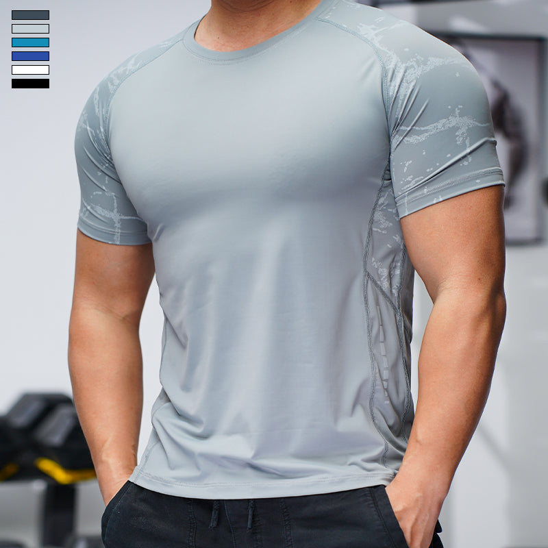 Men's Ultra-Breathable Quick-Dry Running Tee: Summer Stretch Comfort