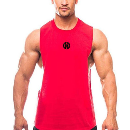 Men's Sleeveless Fitness Vest with Side Slits - Loose Fit