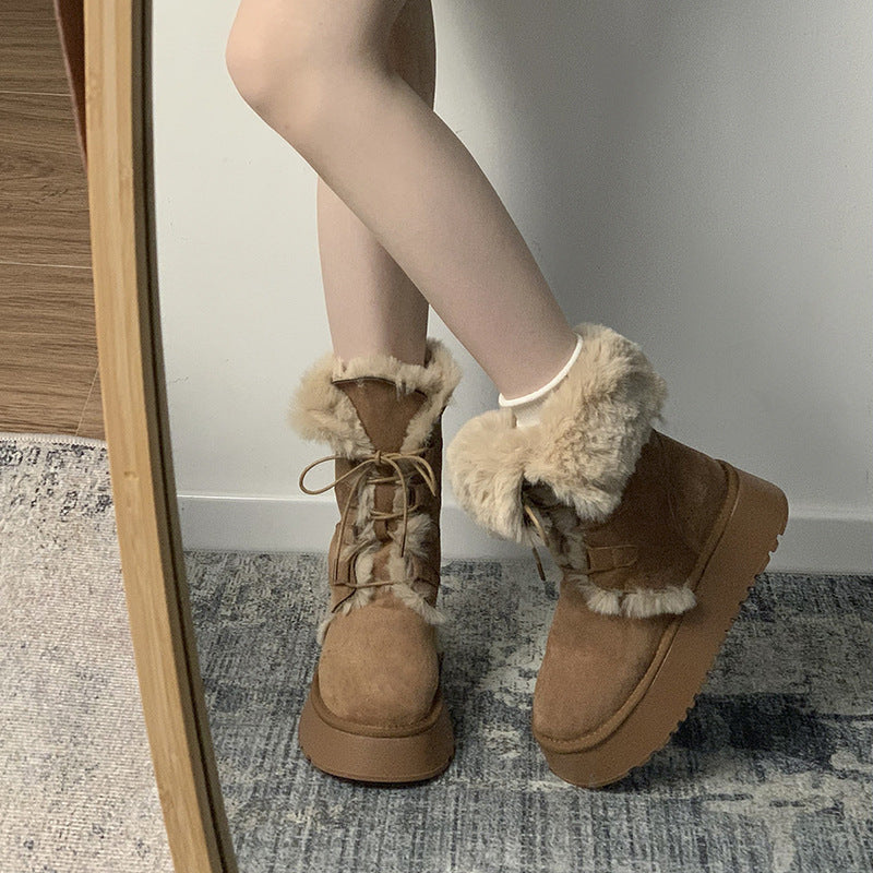 Warm Slugged Bottom Snow Boots For Women Winter