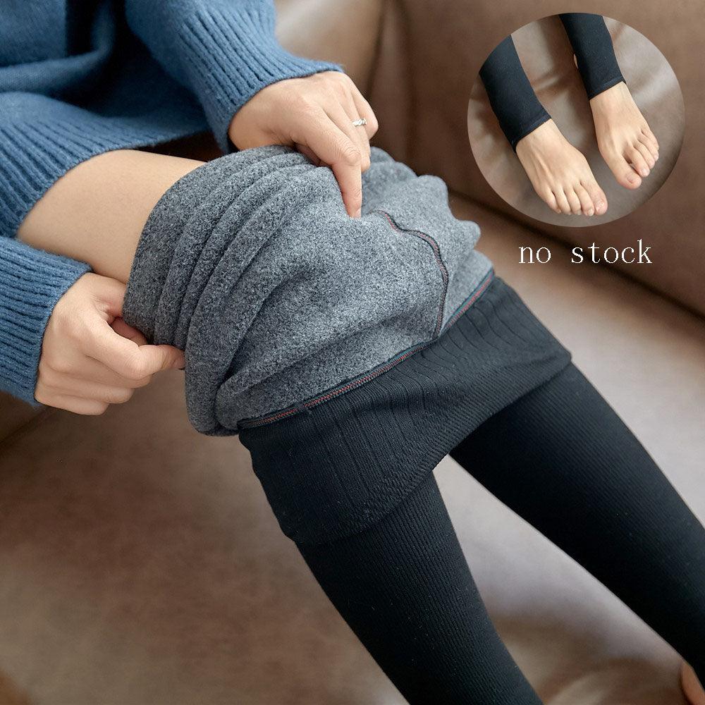 High Waist Stripes Leggings Winter Warm Thick High Stretch Imitation-cashmere Trousers Skinny Fitness Woman Pants - ForVanity pants