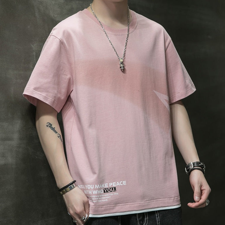 Men's Korean-Style Plus Size Casual T-shirt