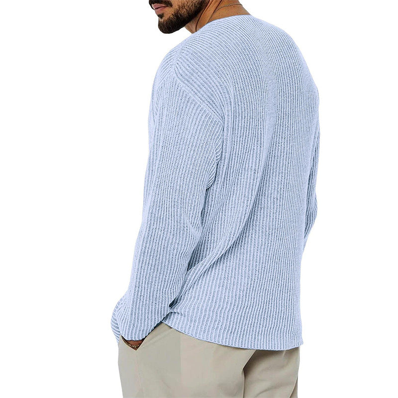 Men's V-Neck Solid Color Sweater - Youth