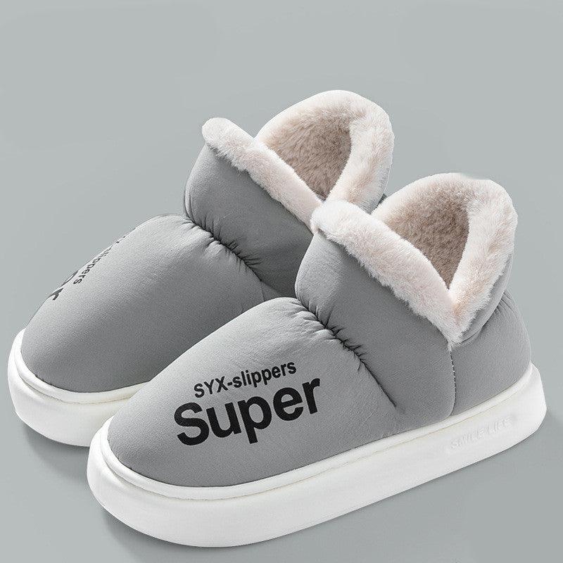 New Covered Heel Down Cotton Slippers For Women Winter Warm Thick-soled Platform Slippers Indoor And Outdoor Garden Walking Shoes - ForVanity SLIPPERS