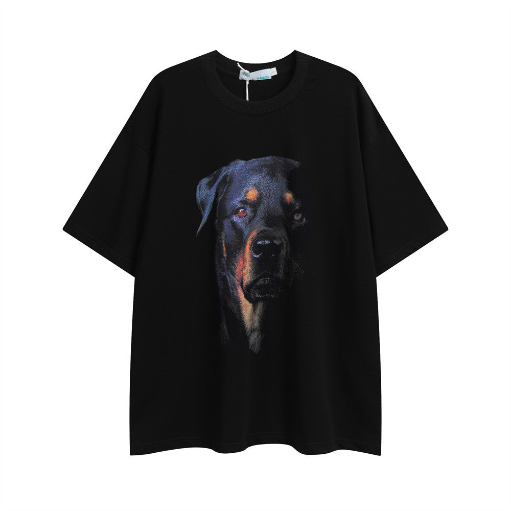 Men’s Printed Dog T-Shirt – Casual Cotton, Loose Fit