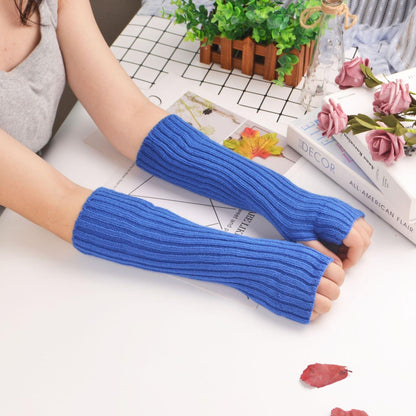 Korean-Style Women's Thermal Knitted Sleeves - Elegance Meets Warmth - ForVanity gloves, women's accessories Gloves