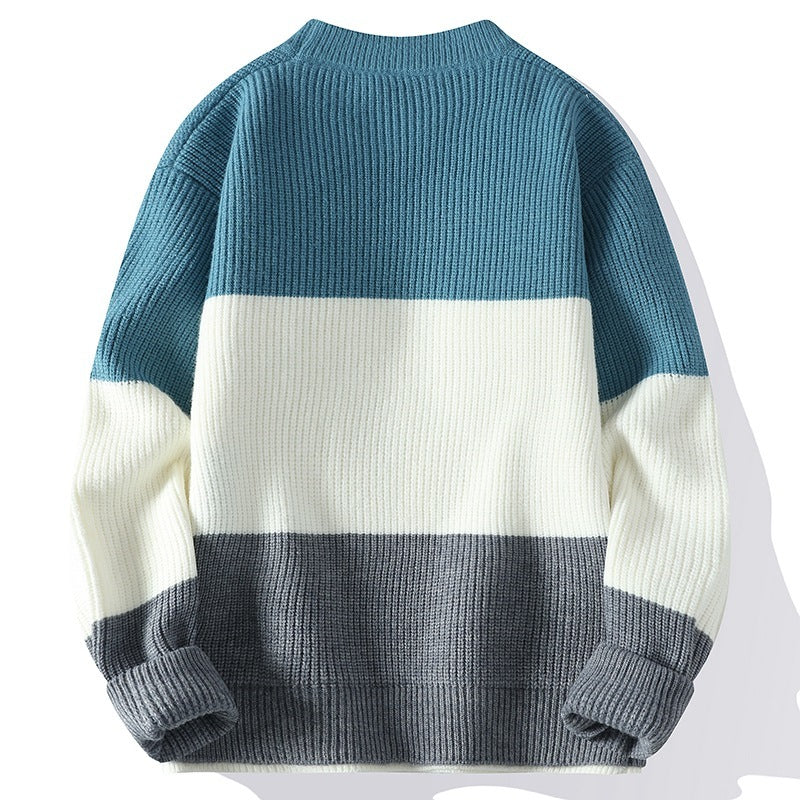 Round Neck Loose Fit Fashion Sweater - Hong Kong Style, Men's Pullover