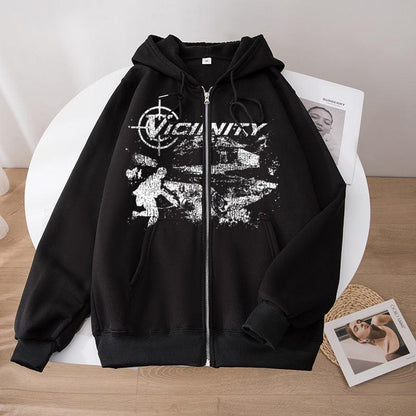 Men's Printed Zipper Sweater Jacket - ForVanity hoodies & sweatshirts, men's clothing Men’s Hoodies & Sweatshirts