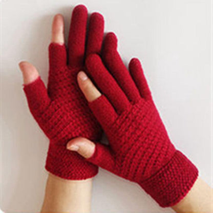 Jacquard Brushed Wool Knitted Gloves - ForVanity gloves, women's accessories Gloves