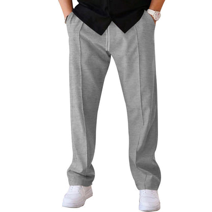 Men's Trousers Sports Casual Loose Straight Pants With Drawstring