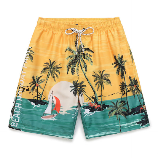 Men's Coconut Pattern Casual Beach Shorts