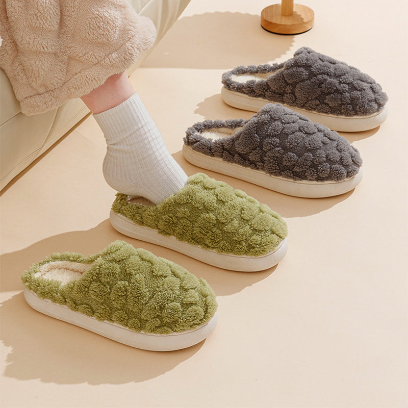 Soft Plush Slippers Women Men Cozy Fluffy Fleece House Shoes Winter Warm Slip On Floor Bedroom Slippers - ForVanity SLIPPERS