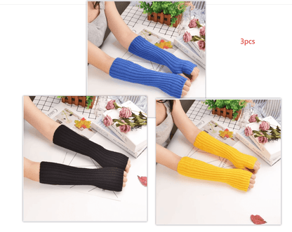 Korean-Style Women's Thermal Knitted Sleeves - Elegance Meets Warmth - ForVanity gloves, women's accessories Gloves