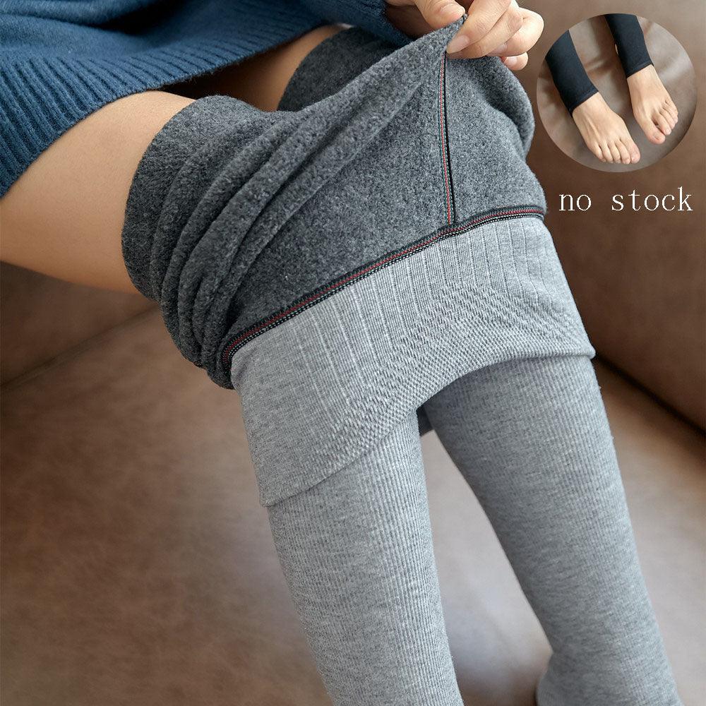 High Waist Stripes Leggings Winter Warm Thick High Stretch Imitation-cashmere Trousers Skinny Fitness Woman Pants - ForVanity pants