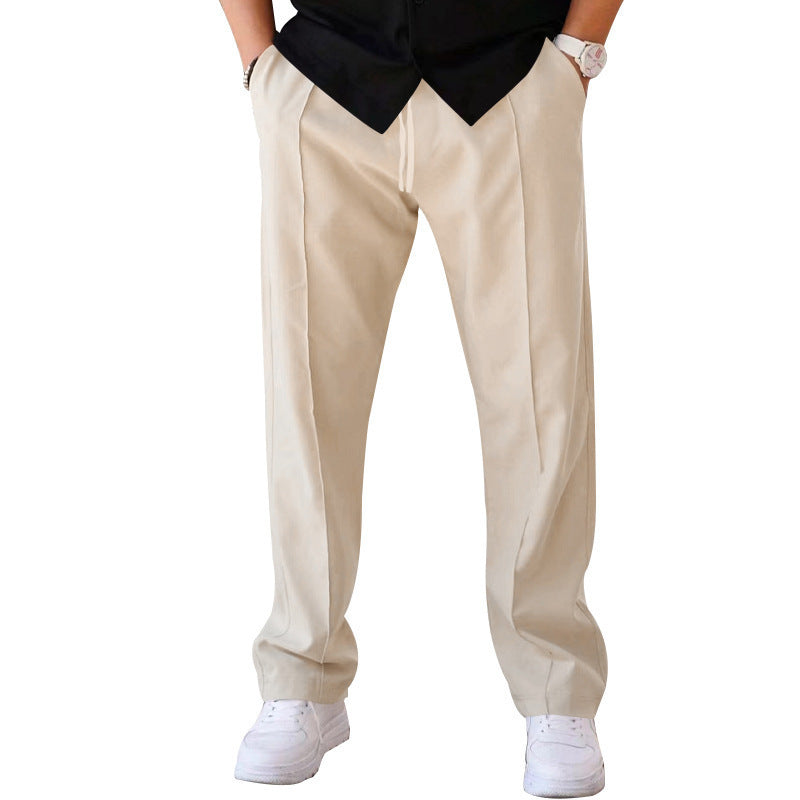 Men's Trousers Sports Casual Loose Straight Pants With Drawstring