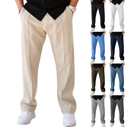 Men's Trousers Sports Casual Loose Straight Pants With Drawstring - ForVanity men's clothing, men's pants Men’s Pants