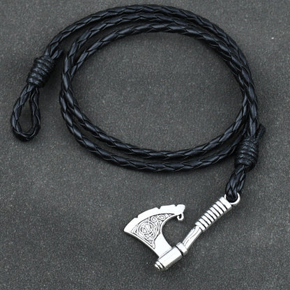 Men's Viking Anchor Leather Bracelet with Gold or Silver Chain