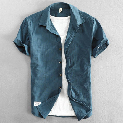 Casual Loose Lapel Half Sleeve Shirt for Men – Japanese Style - ForVanity men's clothing, men's shirts Men’s Shirts