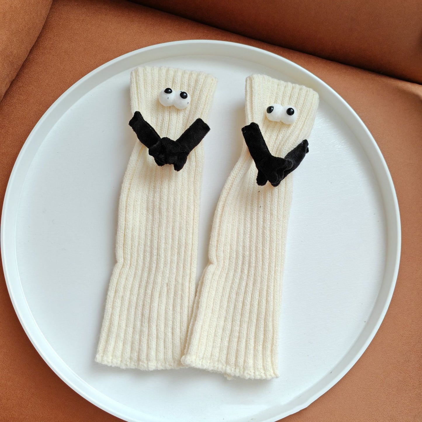 Couples' Abstract-Designed Magnetic Grip Mid-Calf Socks