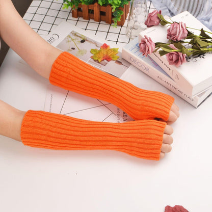 Korean-Style Women's Thermal Knitted Sleeves - Elegance Meets Warmth - ForVanity gloves, women's accessories Gloves