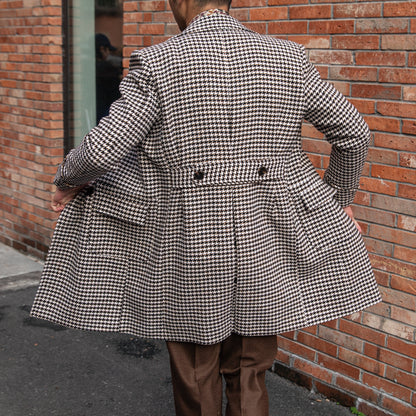 Double Breasted Thick Houndstooth Coat Vintage