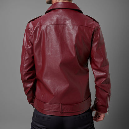 Men's Faux Leather Slim-fit Jacket - Lapel Collar, High Elasticity - ForVanity Bomber Jackets, Faux Leather, jackets, jackets & coats, men's clothing, men's jackets & coats, Men’s Bomber Jackets Bomber Jackets