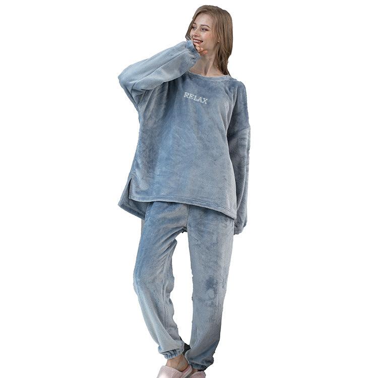 Flannel Pajamas Sets Winter Home Clothes For Women Men Sleepwear Couple - ForVanity Pajamas