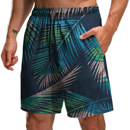 Men's Summer Leaf Series 3D Printed Casual Beach Shorts - ForVanity Beachwear, men's clothing, men's shorts, shorts, Summer Men's Shorts