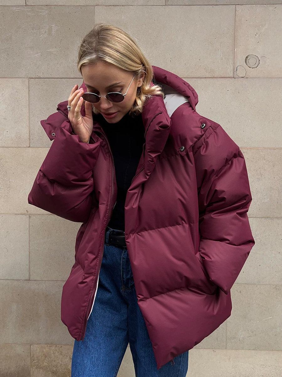 Fashion Coat With Removable Hood Cotton Jacket Winter Warm Windproof Loose Cotton Jacket Loose Parka Outerwear Clothing - ForVanity Jacket