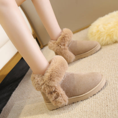 Snow Boots For Women Students Winter Warm Slip On Fluffy Platform Comfy Fleece Ankle Boots Non-slip Plush Cotton Shoes - ForVanity Boots