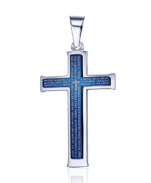 Stainless Steel Double Cross Pendant Necklace - ForVanity men's jewellery & watches, necklaces & pendants Necklaces