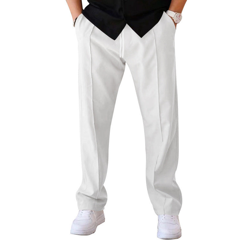 Men's Trousers Sports Casual Loose Straight Pants With Drawstring - ForVanity men's clothing, men's pants Men’s Pants