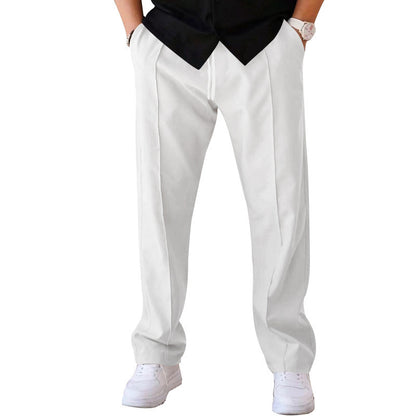 Men's Trousers Sports Casual Loose Straight Pants With Drawstring