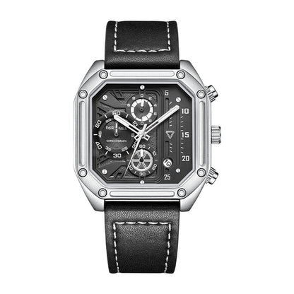 Multi-Functional Square Quartz Watch for Men