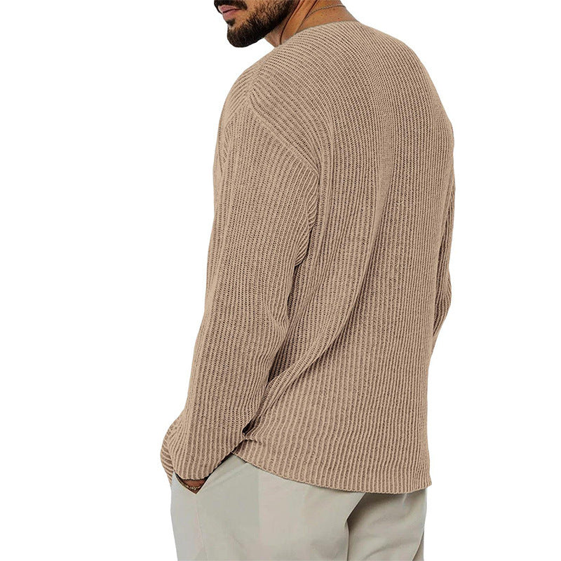 Men's V-Neck Solid Color Sweater - Youth