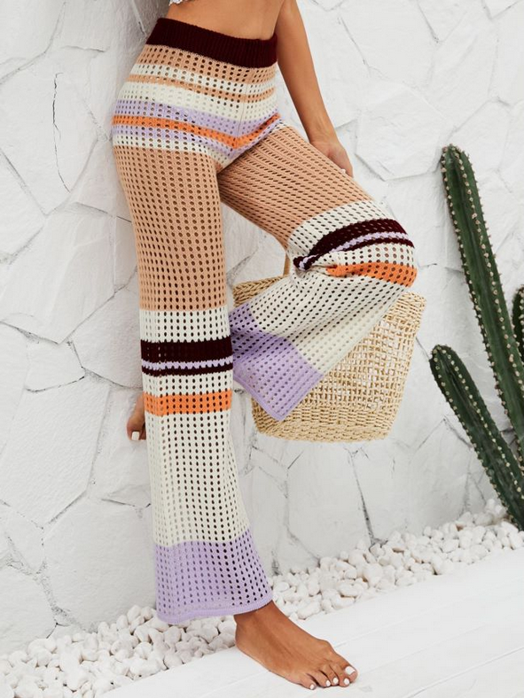 Summer Knitted Mid-Waist Trousers