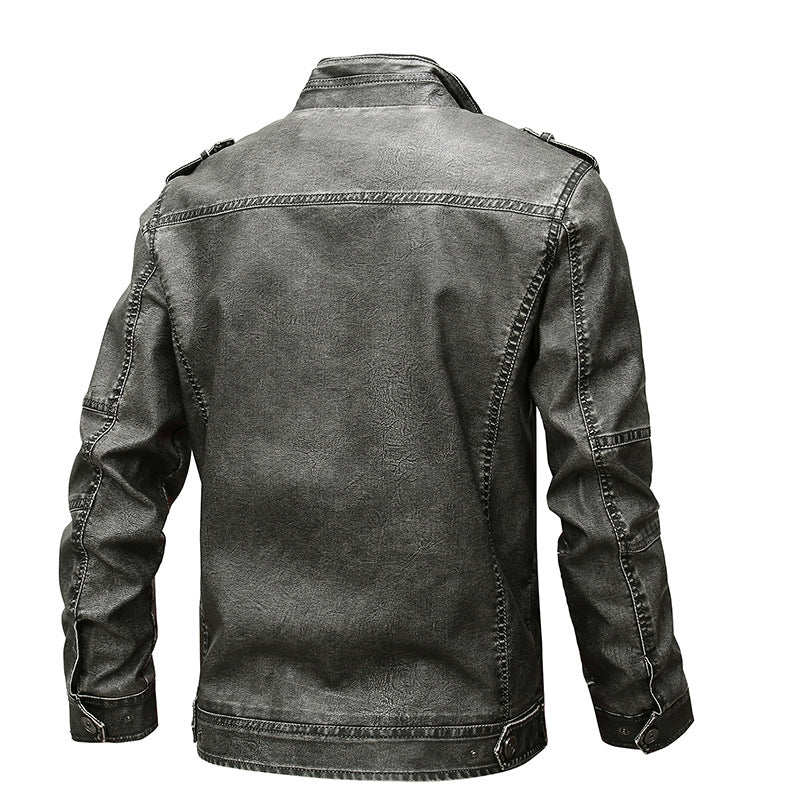 Men's Fashion Casual Motorcycle PU Leather Coat