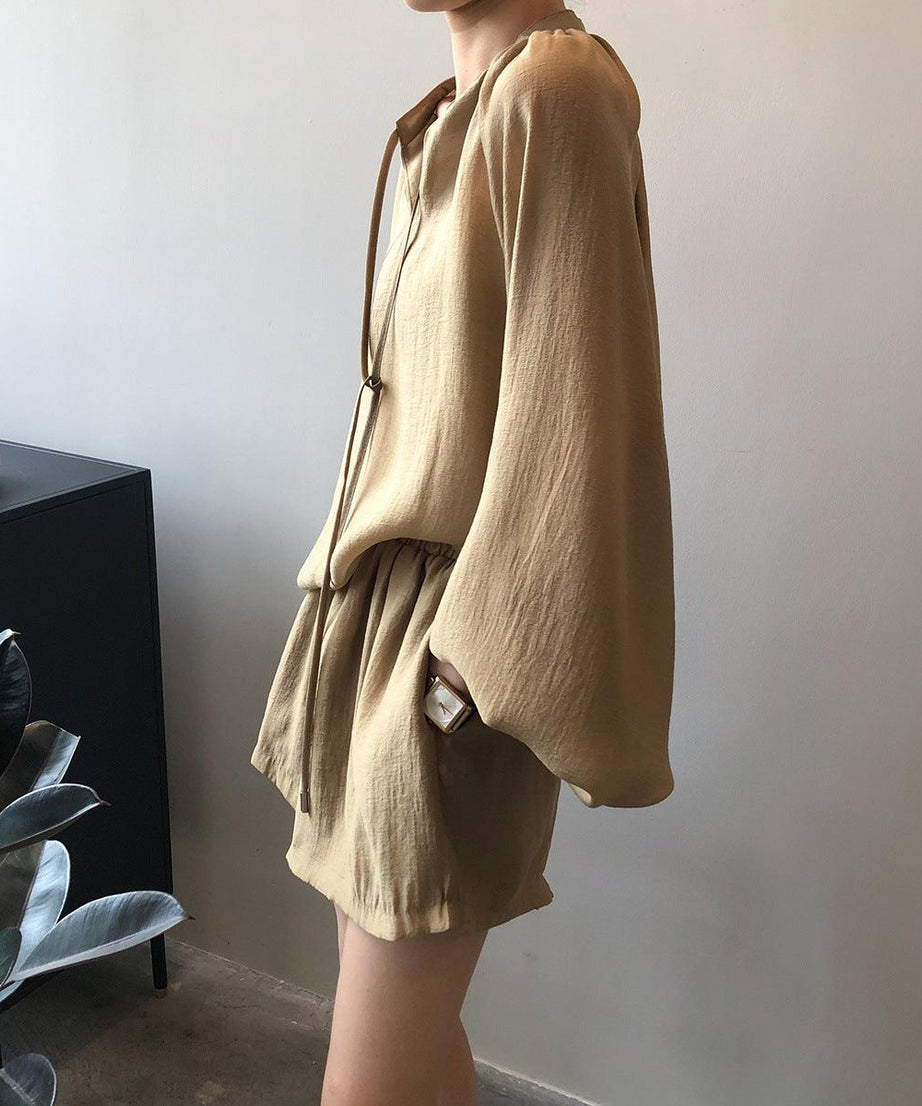 Women Summer Long Sleeve Shorts Outfit - ForVanity 