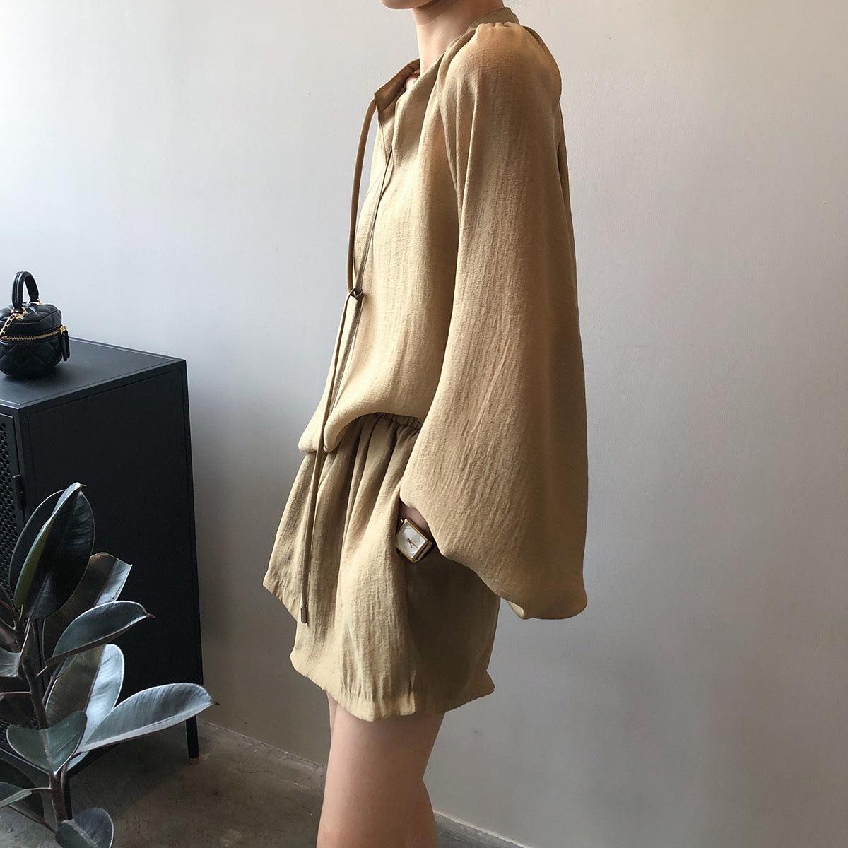 Women Summer Long Sleeve Shorts Outfit - ForVanity 