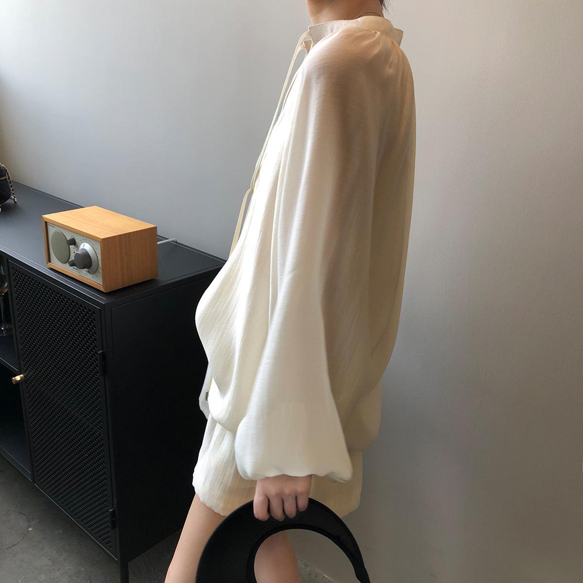 Women Summer Long Sleeve Shorts Outfit - ForVanity 