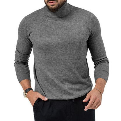 Men's Stretchy Turtleneck Sweater - Soft Cotton Knit for Winter Warmth - ForVanity men's clothing, men's sweaters Sweaters