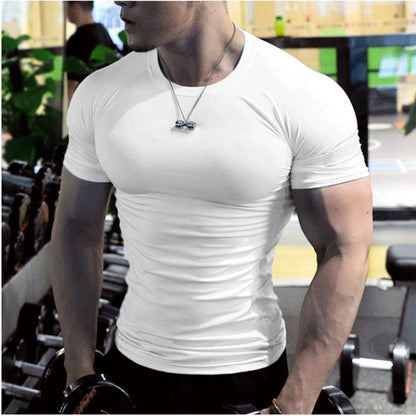 Men's Slim-Fit Performance Training T-shirt: Master Your Fitness Runs - ForVanity men's sports & entertainment, sports tops Sports Top