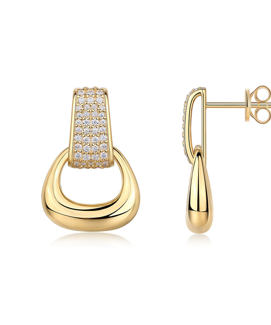 Earrings back and butterfly closure – gold huggies