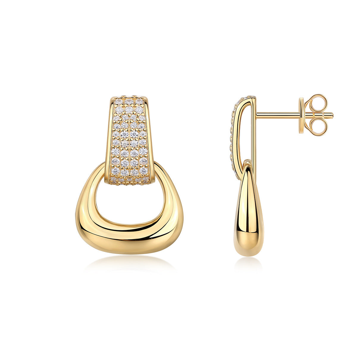 Earrings back and butterfly closure – gold huggies