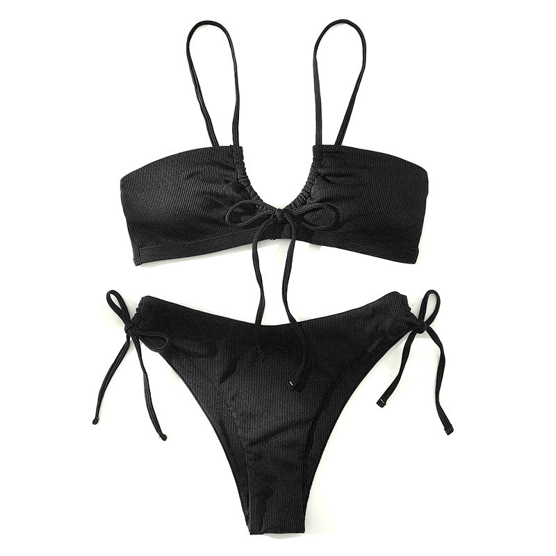 High Waist Triangle Spring Split Swimsuit