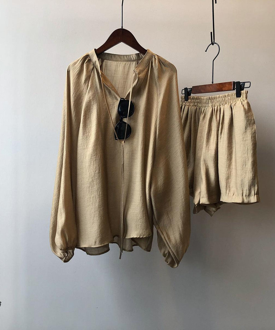 Women Summer Long Sleeve Shorts Outfit - ForVanity 