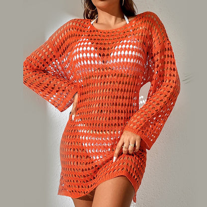 Summer Sun Protective  Knitted Hollow Out Dress