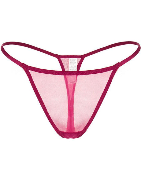 Sheer Mesh Low Waist T-Back Thongs - ForVanity underwear, women's lingerie Bikini