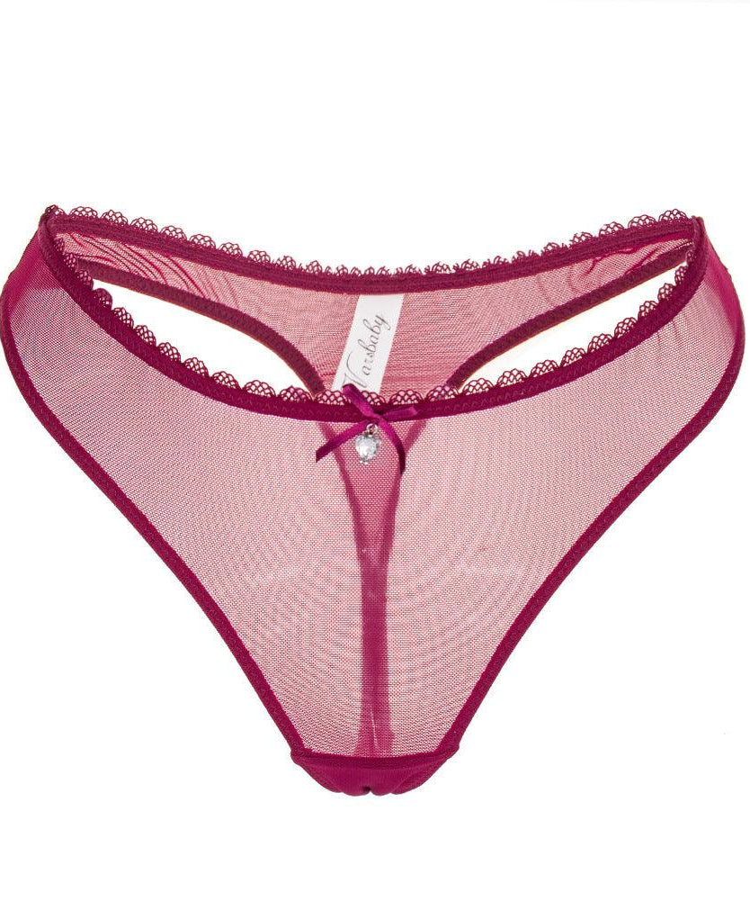 Ultra Thin Transparent Mesh Lace Thong Panties - ForVanity underwear, women's lingerie Thongs