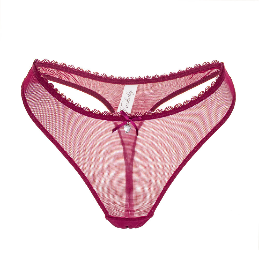 Ultra Thin Transparent Mesh Lace Thong Panties